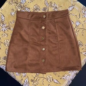 Brown Button Down Skirt